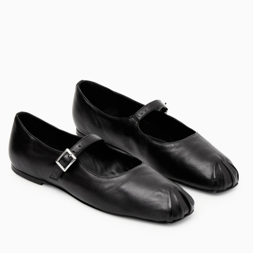 COS- Black Leather Mary Jane Shoes